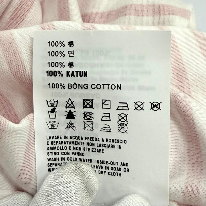 未使用品★PRADA プラダ 3590A S221 103D コットン100％ ロゴ入り ボーダー クルーネック 半袖Ｔシャツ ホワイト レッド S 伊製 正規品
