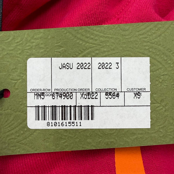 未使用品▼GUCCI グッチ 22AW 674900 XJD22 コットン100% ロゴプリント プルオーバー パーカー ピンク XS イタリア製 正規品 メンズ