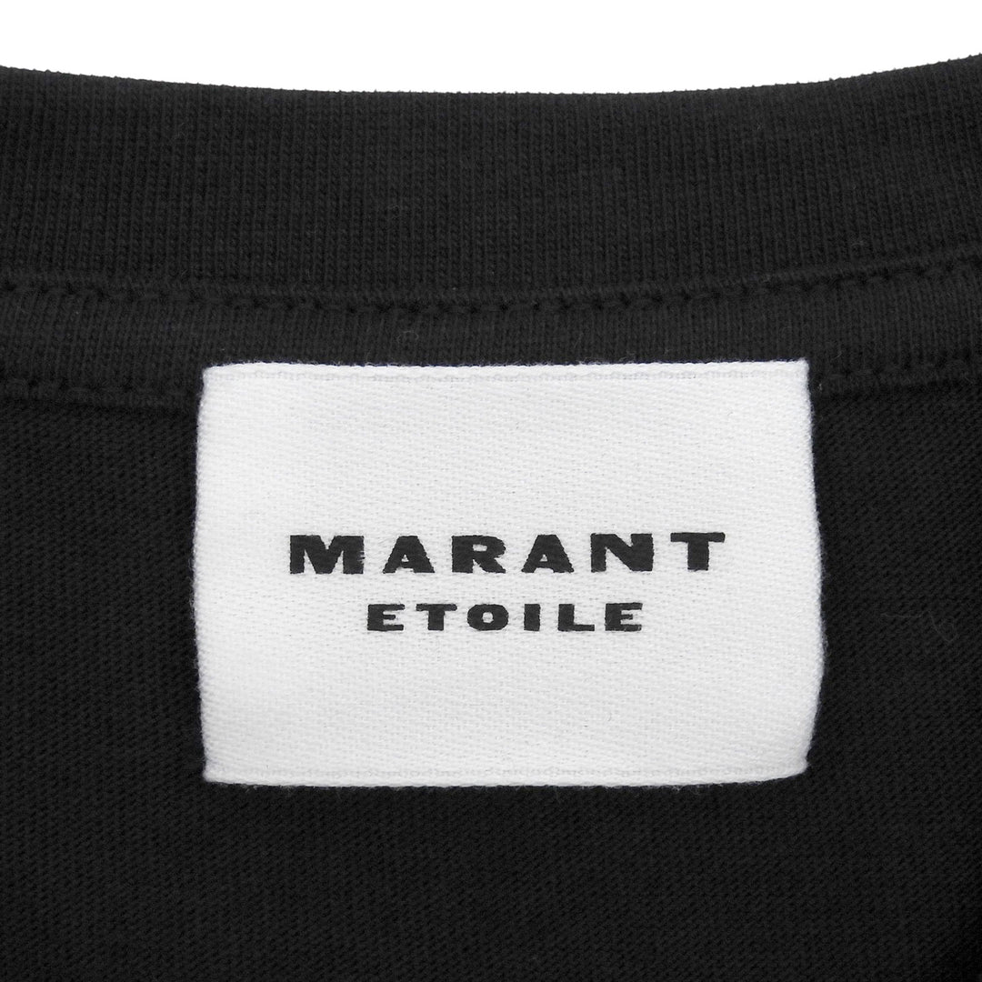 未使用品▲Marant Etoile マラン エトワール コットン100％ ロゴプリント クルーネック 半袖Ｔシャツ ブラック S ポルトガル製 レディース