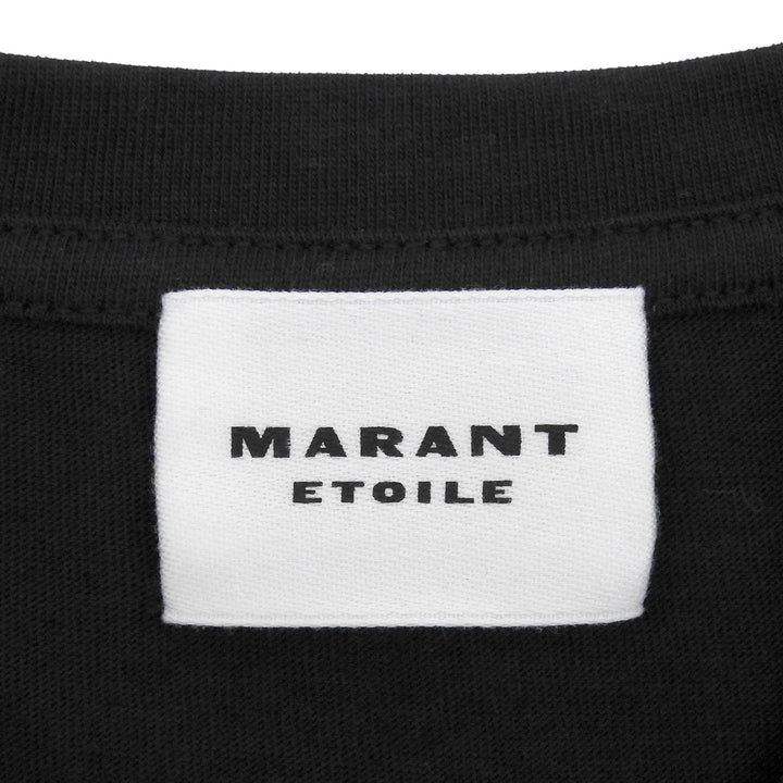 未使用品▲Marant Etoile マラン エトワール コットン100％ ロゴプリント クルーネック 半袖Ｔシャツ ブラック S ポルトガル製 レディース