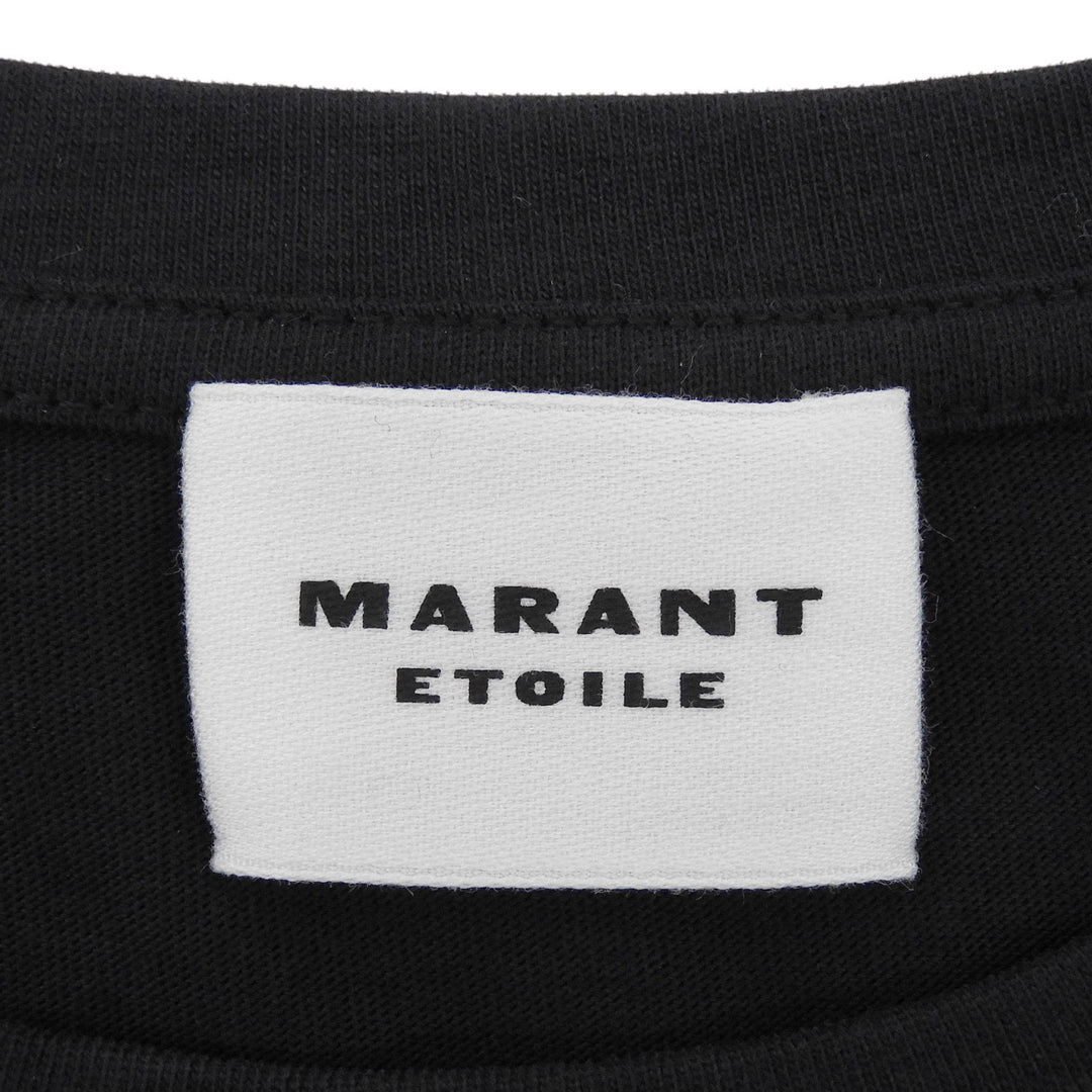 未使用品▲Marant Etoile マラン エトワール コットン100％ ロゴプリント クルーネック 半袖Ｔシャツ ブラック M ポルトガル製 レディース