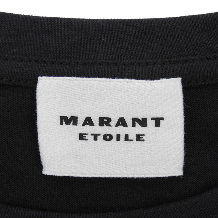 未使用品▲Marant Etoile マラン エトワール コットン100％ ロゴプリント クルーネック 半袖Ｔシャツ ブラック M ポルトガル製 レディース
