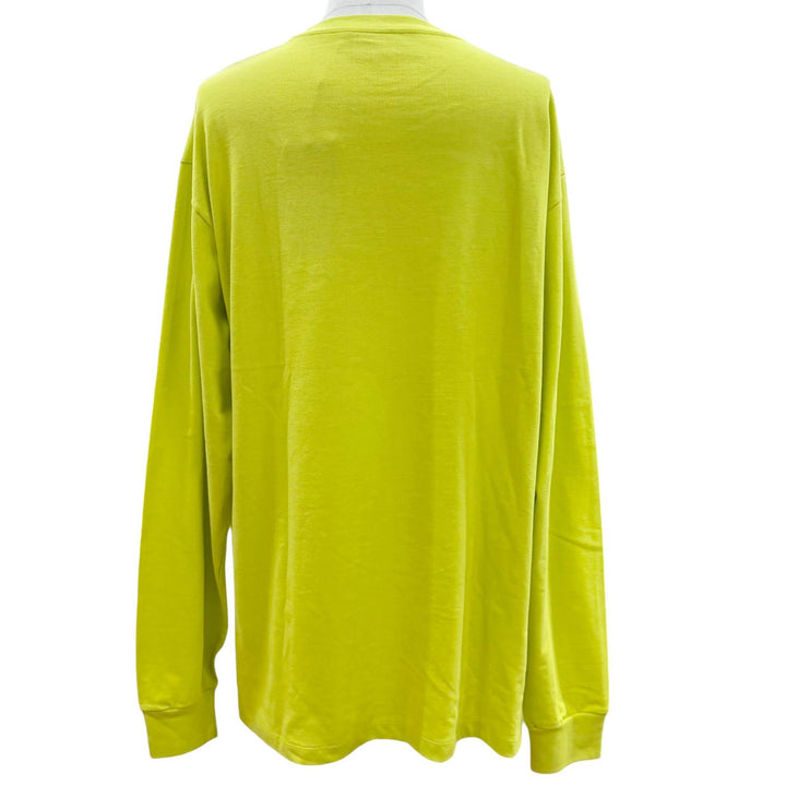 未使用品▼GUCCI グッチ 24SS 581903 XJF5P ロゴプリント クルーネック ロングスリーブ 長袖Ｔシャツ ライムイエロー L 正規品 メンズ