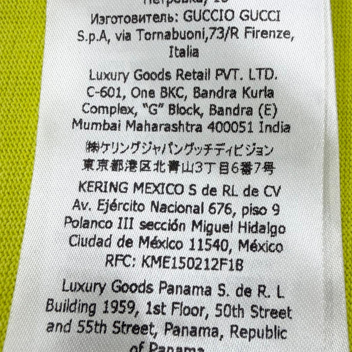 未使用品▼GUCCI グッチ 24SS 581903 XJF5P ロゴプリント クルーネック ロングスリーブ 長袖Ｔシャツ ライムイエロー L 正規品 メンズ
