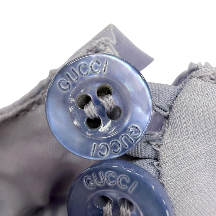 極美品☆GUCCI グッチ 623194 シルク ペチコート付 長袖 プリーツシャツ ブラウス トップス パープル 36 イタリア製 正規品 レディース