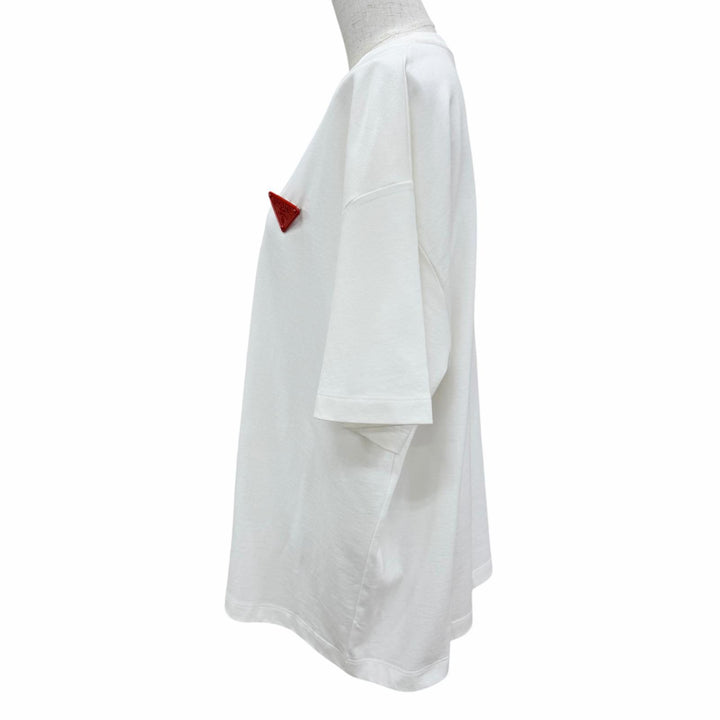 未使用品☆PRADA プラダ 3558A S211 10UP コットン100％ トライアングルロゴ オーバーサイズ 半袖Ｔシャツ ホワイト S 正規品 レディース