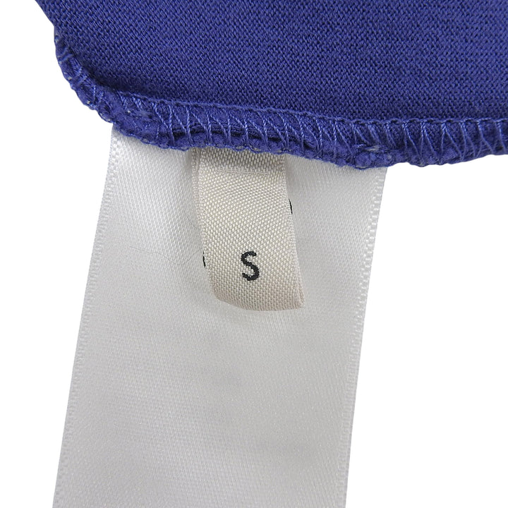 美品▲CELINE セリーヌ 2X815671Q コットン100％ クルーネック リンガーTシャツ 半袖Ｔシャツ ブルー S イタリア製 正規品 レディース