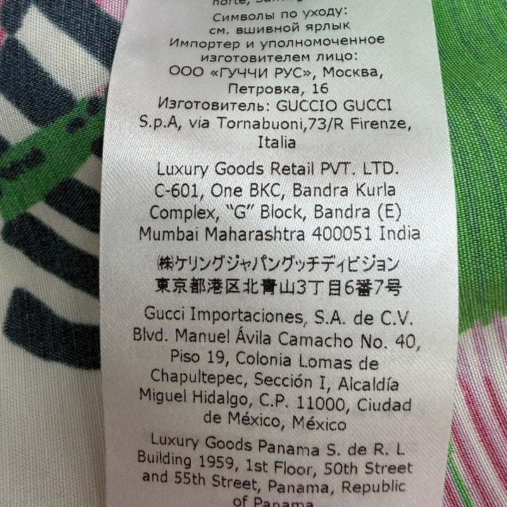 極美品☆GUCCI グッチ 703607 ロゴ・総柄デザイン トップス 半袖シャツ マルチカラー 36 イタリア製 正規品 レディース