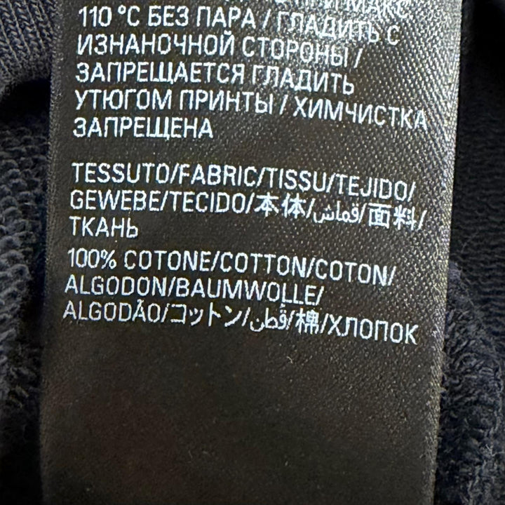 美品▼BALENCIAGA バレンシアガ 25SS 803265 コットン100% ロゴプリント ダメージ加工 プルオーバー パーカー ブラック M 正規品 メンズ