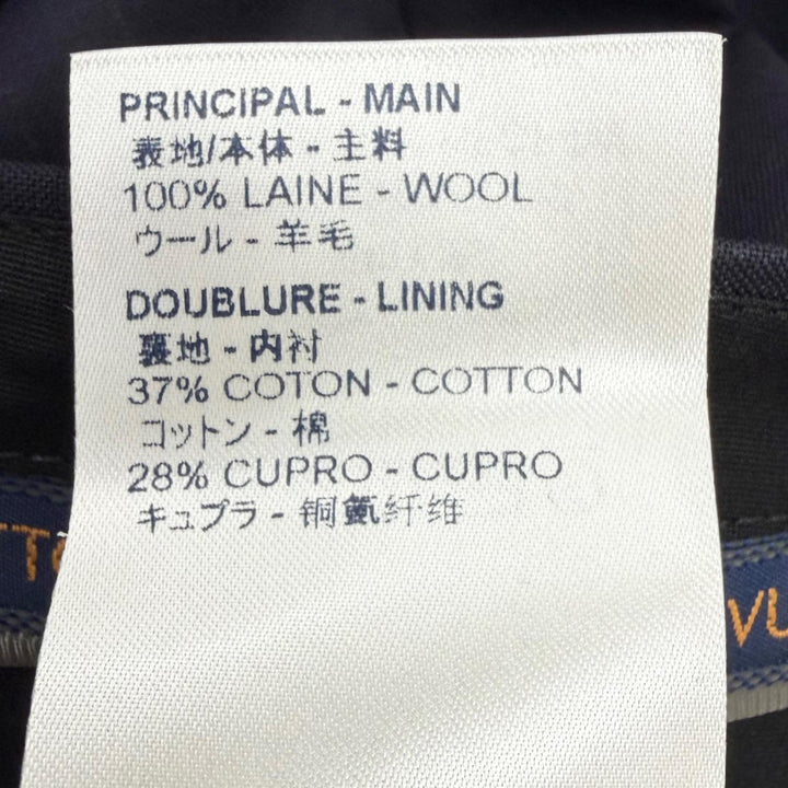 未使用品□LOUIS VUITTON ルイヴィトン ストライプ柄 シングル スラックス トラウザーズ パンツ ネイビー 52 イタリア製 正規品 メンズ