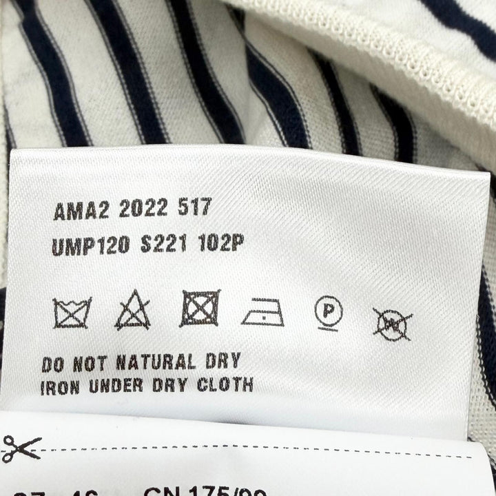 未使用品▼PRADA プラダ 2022年製 UMP120 シルク59% ボーダー柄 ショートパンツ ホワイト ダークネイビー 46 イタリア製 正規品 メンズ