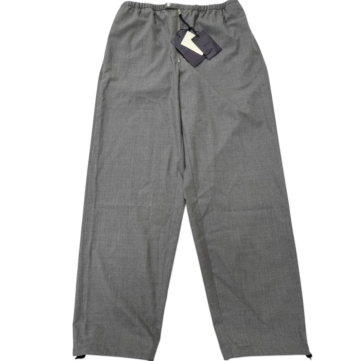 未使用品□PRADA プラダ 2023年製 SPH377 バージンウール コットン トライアングルパッチ シェフパンツ グレー L イタリア製 正規品