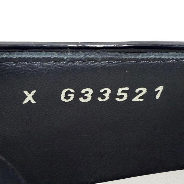 極美品△CHANEL シャネル G33521 パテントレザー ココマーク チェーン ローファー ブラック ゴールド金具 38 イタリア製 レディース