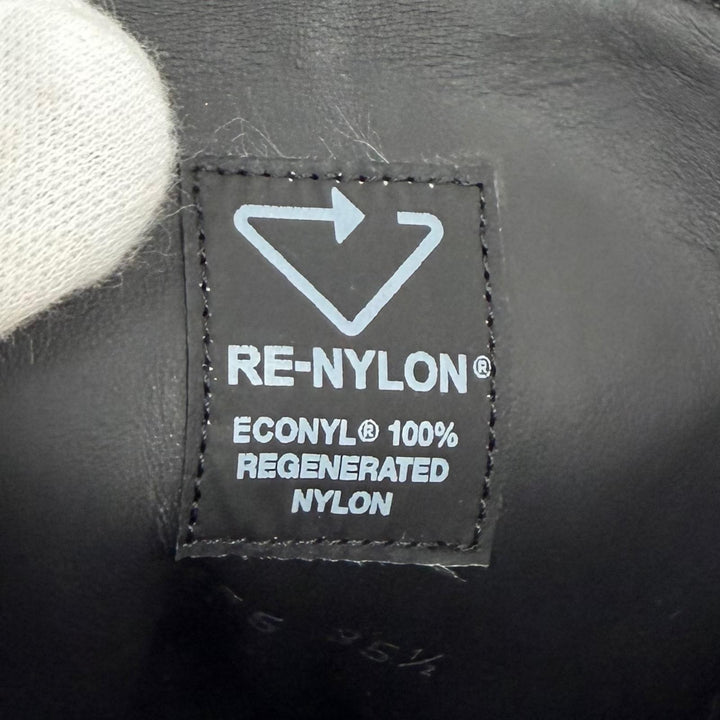 未使用品★PRADA プラダ 1T255M モノリス Re-Nylon トライアングルロゴ ポーチ付 ブラッシュドレザー ショートブーツ ブラック 35.5 伊製