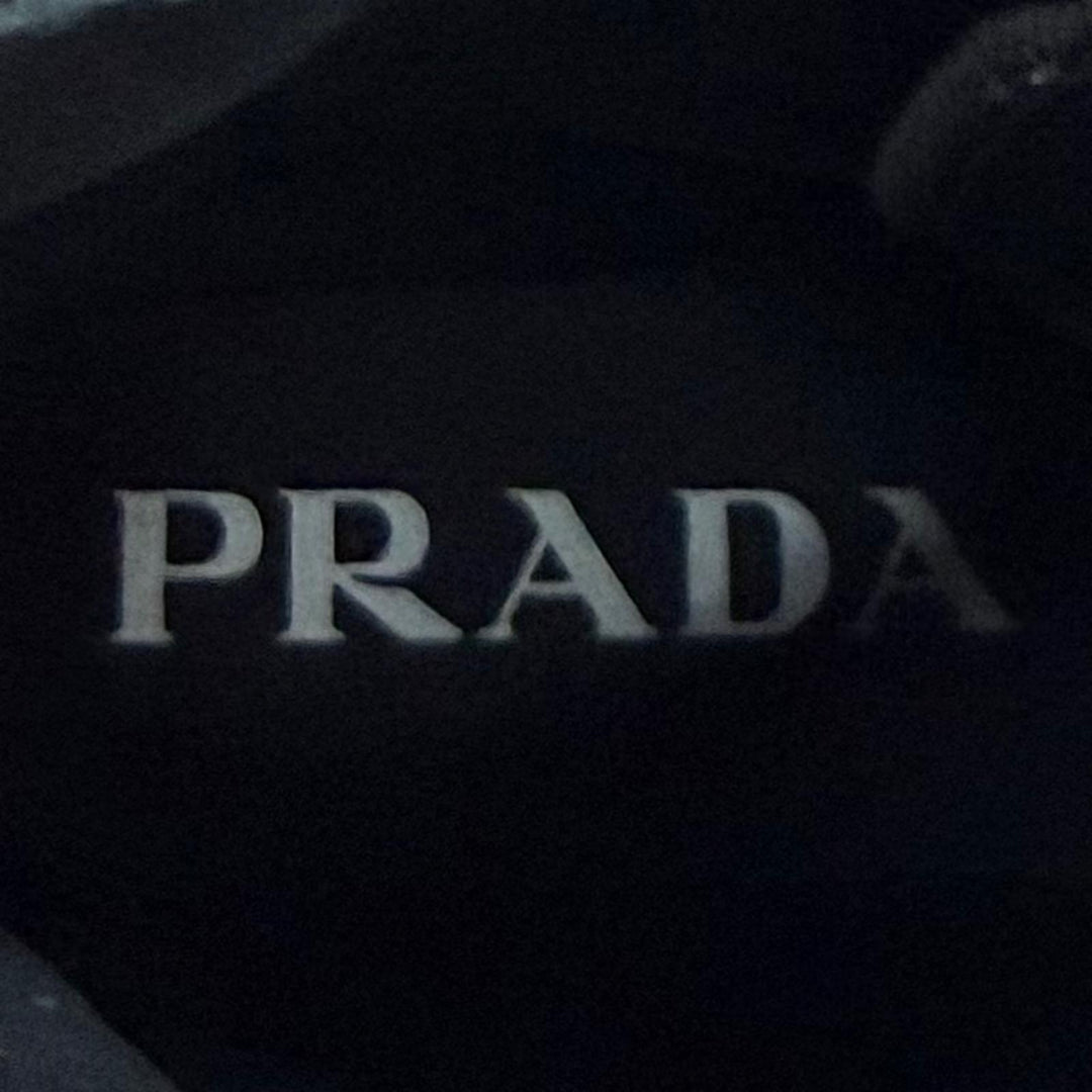 未使用品★PRADA プラダ 1T255M モノリス Re-Nylon トライアングルロゴ ポーチ付 ブラッシュドレザー ショートブーツ ブラック 35.5 伊製