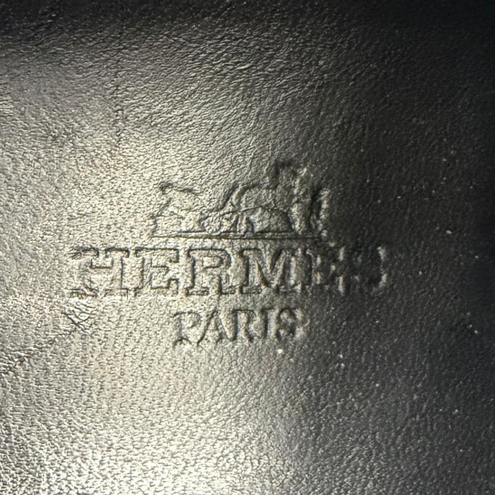 美品★HERMES エルメス 212265Z ドライブ レザーロゴパッチ レースアップ スニーカー シューズ ブラック 35.5 イタリア製 レディース