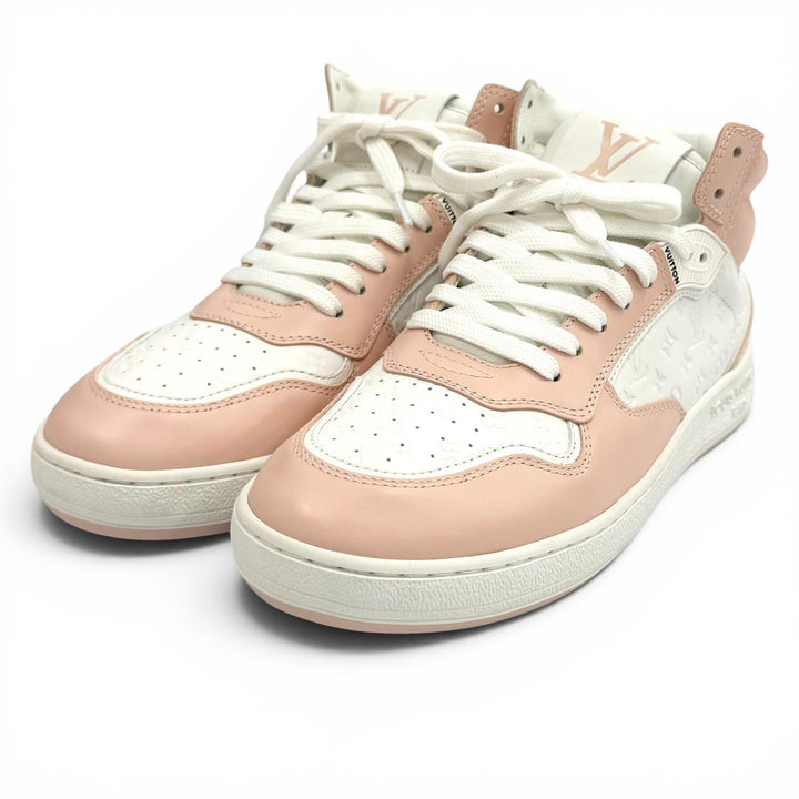 未使用品★LOUIS VUITTON ルイヴィトン LVスタジアムライン LVロゴ モノグラム レースアップ レザー ハイカットスニーカー 36 保存袋付