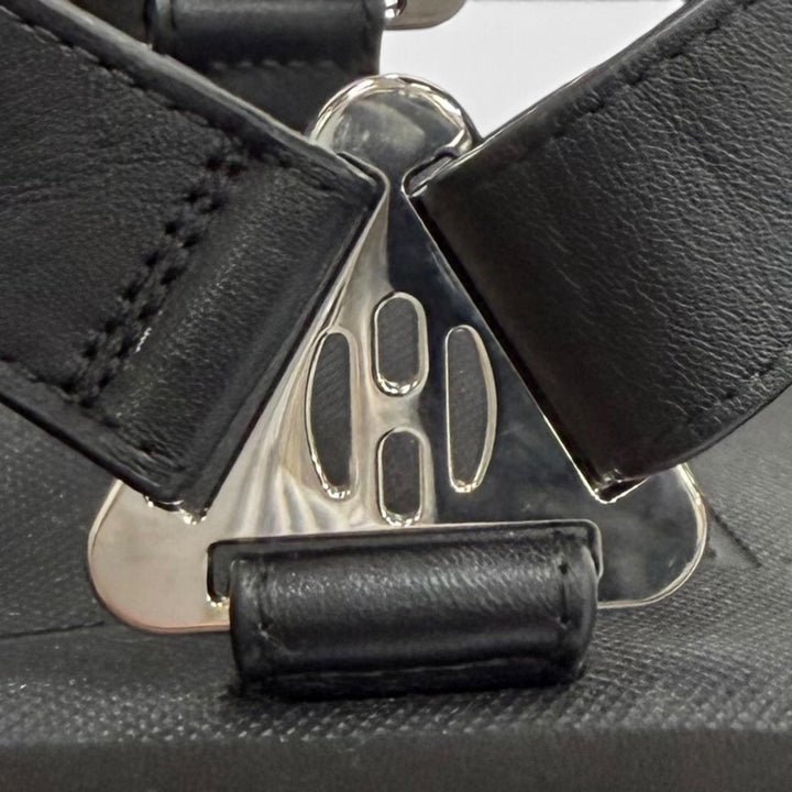 美品★HERMES エルメス 221033Z エニド シルバー金具 ベルクロ レザー サンダル 厚底サンダル ブラック 38 イタリア製 レディース