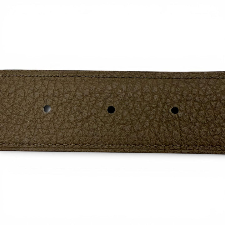 極美品▼HERMES エルメス コンスタンス ボックスカーフ トゴ ゴールド金具 Hロゴバックル リバーシブルベルト カーキ ブラック 115 T刻印