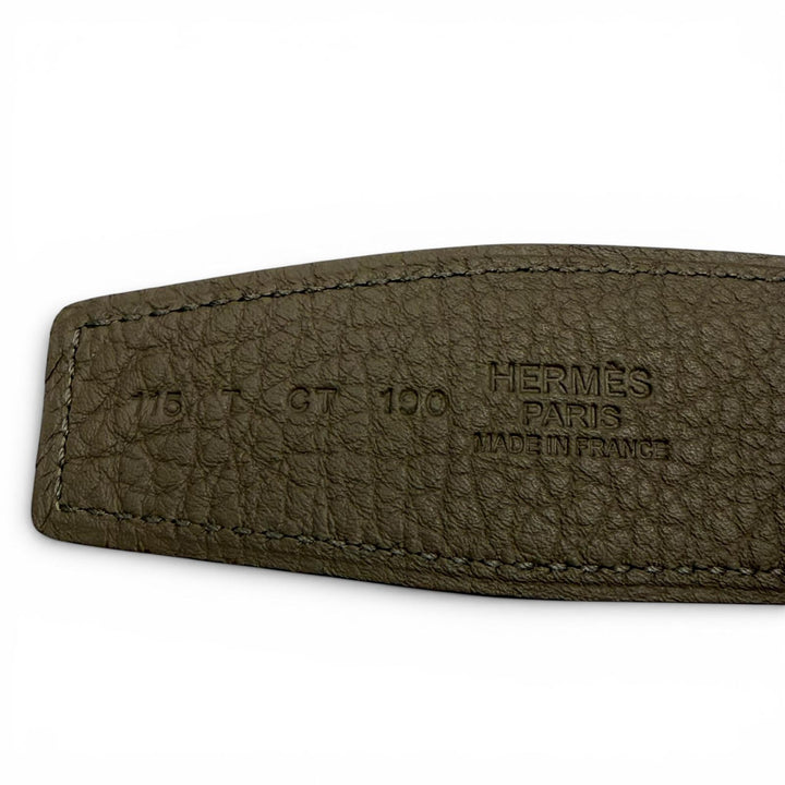 極美品▼HERMES エルメス コンスタンス ボックスカーフ トゴ ゴールド金具 Hロゴバックル リバーシブルベルト カーキ ブラック 115 T刻印