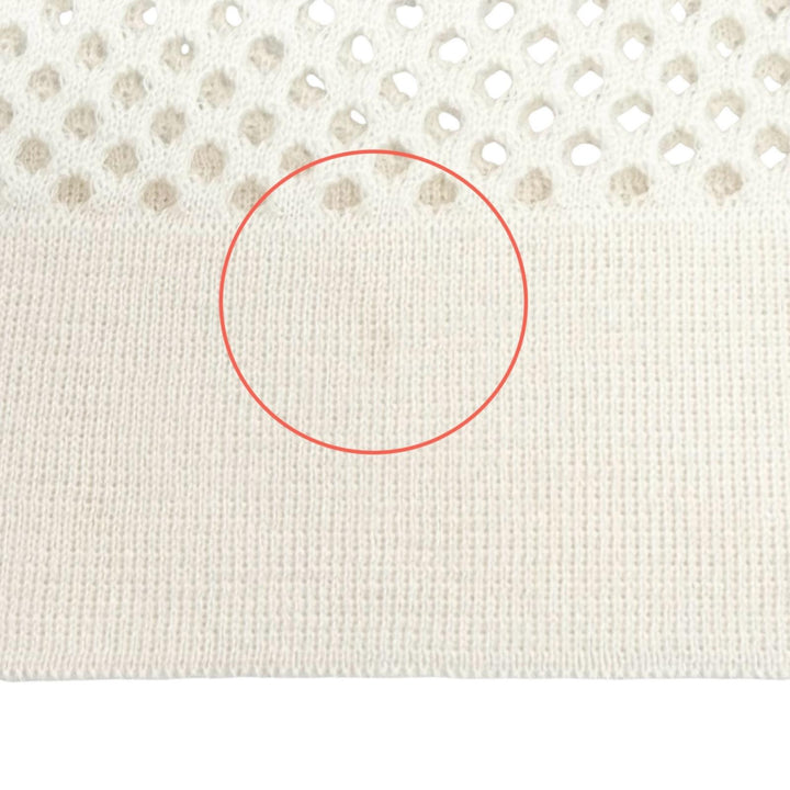 美品△HERMES エルメス H259112S MAILLE FILET マイユ フィレ カシミヤ100％ ロゴレザーワッペン付き ストール マフラー アイボリー 伊製
