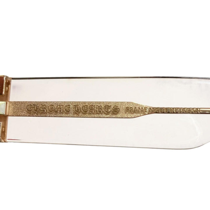 美品□CHROME HEARTS クロムハーツ ESTREL LA スター 一部SV925 サングラス クリアオレンジ グレー系レンズ 51□20-140 度なし 日本製