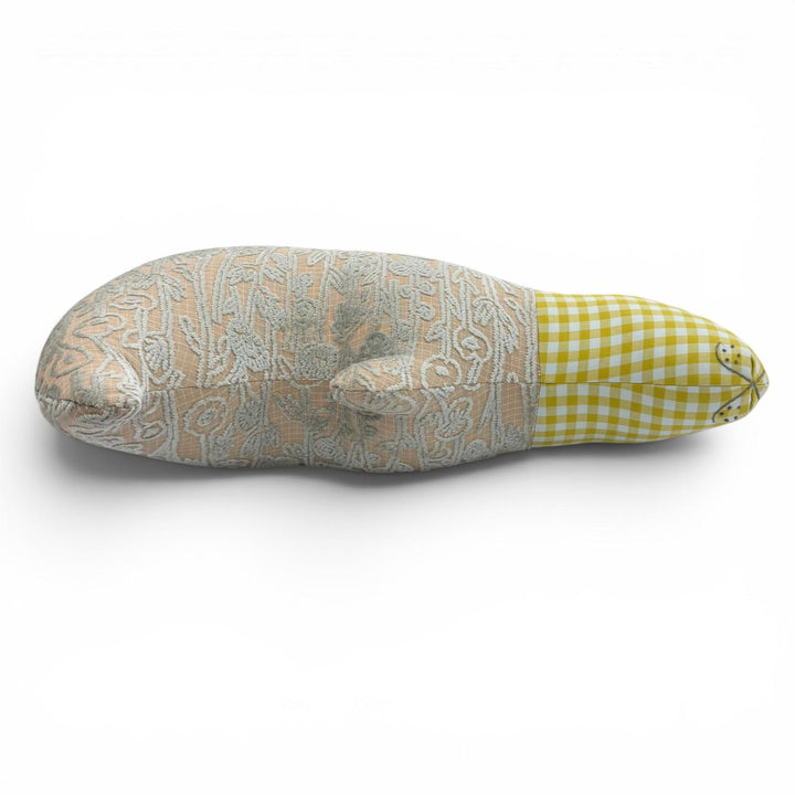 極美品★mina perhonen ミナペルホネン 総柄 ギンガムチェック ウサギ クッション インテリア マルチ レディース