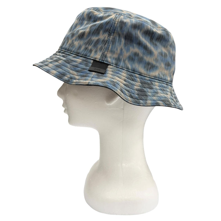 未使用品▼DIOR Parley ディオールオム パーレイ 293C906D5547 レオパード柄 帽子 バケットハット ブルー M イタリア製 正規品 メンズ