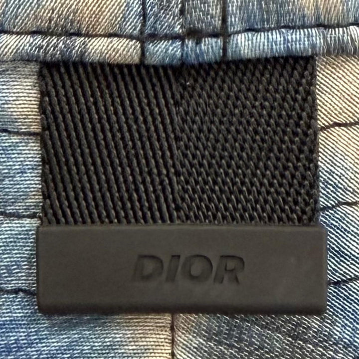 未使用品▼DIOR Parley ディオールオム パーレイ 293C906D5547 レオパード柄 帽子 バケットハット ブルー M イタリア製 正規品 メンズ