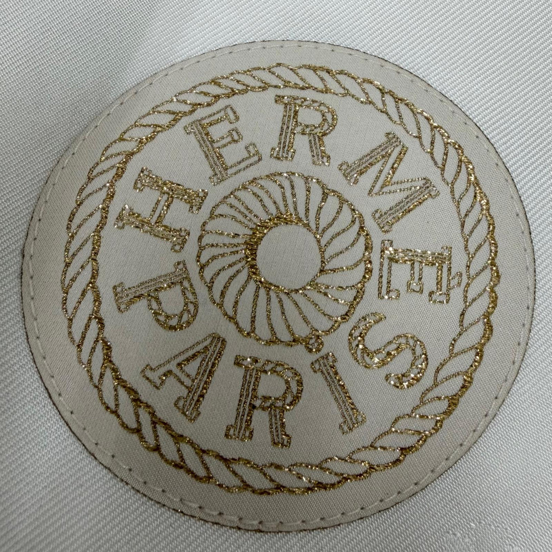 未使用品☆HERMES エルメス サントノーレ・アン・フィネス ウール100％ セリエ金具 ベレー帽 アイボリー 58 イタリア製 正規品 保存袋付