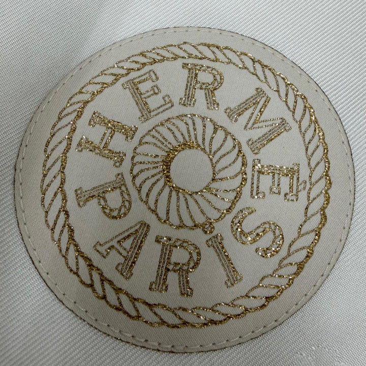 未使用品☆HERMES エルメス サントノーレ・アン・フィネス ウール100％ セリエ金具 ベレー帽 アイボリー 58 イタリア製 正規品 保存袋付