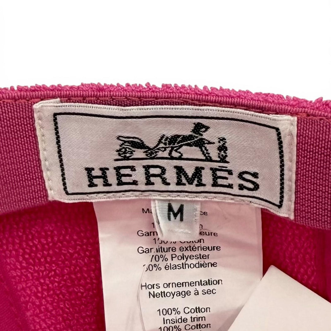 未使用品★HERMES エルメス キャスケット デイヴィス ヨット コットン100％ ローズ フラマン キャップ 帽子 M フランス製 レディース