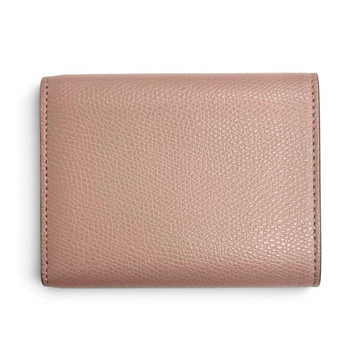 極美品△FENDI フェンディ 8M0480 FFダイヤモンド レザー コンパクトウォレット 三つ折り財布 パープル系 ゴールド金具 箱・保存袋付き