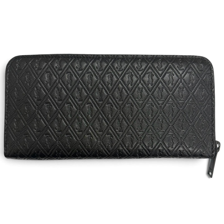 極美品□SAINT LAURENT PARIS サンローランパリ 664491 レザー YSLロゴ ラウンドジップウォレット 長財布 ブラック 箱・保存袋付き 伊製