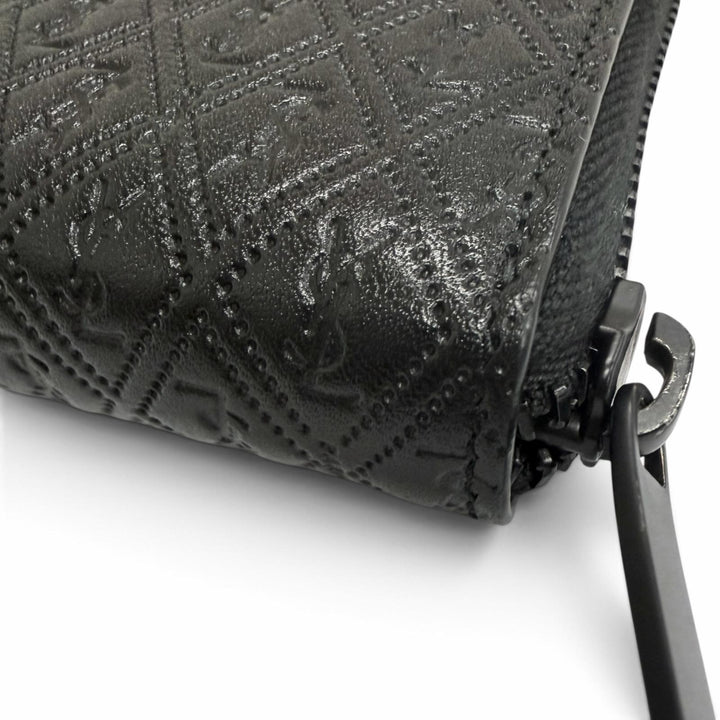 極美品□SAINT LAURENT PARIS サンローランパリ 664491 レザー YSLロゴ ラウンドジップウォレット 長財布 ブラック 箱・保存袋付き 伊製