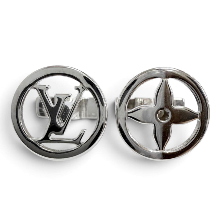 美品△LOUIS VUITTON ルイヴィトン 2021年製 M80188 LV キャッチ ブトン ドゥ マンシェット カフスボタン カフリンクス シルバー 伊製