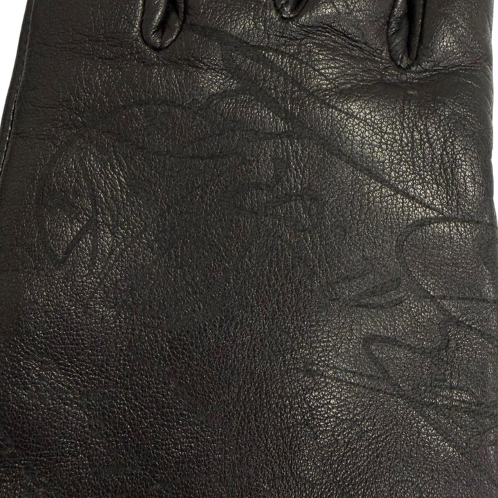 極美品□BERLUTI ベルルッティ G0017-002 羊革 裏カシミヤ100％ カリグラフィ レザーグローブ 手袋 黒 8 フランス製 正規品 定価122100円