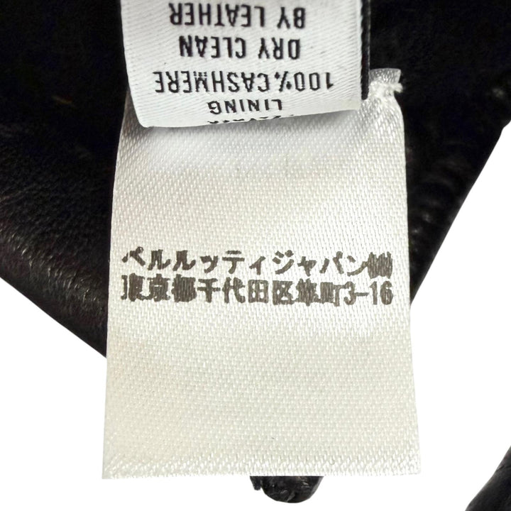 極美品□BERLUTI ベルルッティ G0017-002 羊革 裏カシミヤ100％ カリグラフィ レザーグローブ 手袋 黒 8 フランス製 正規品 定価122100円