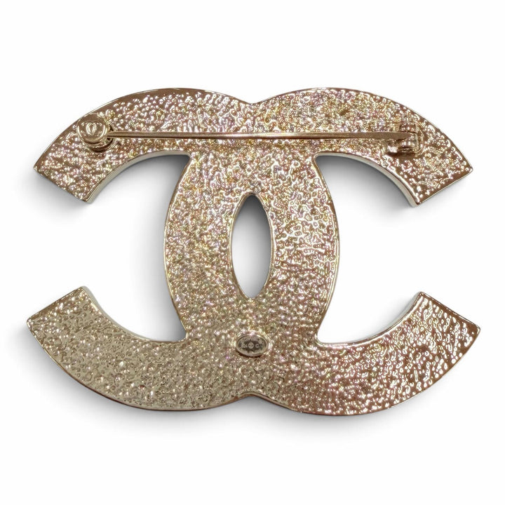 極美品☆CHANEL シャネル B24C ABC396 メタル ココマーク アクセサリー ブローチ ゴールド アイボリー イタリア製 レディース 箱・保袋付