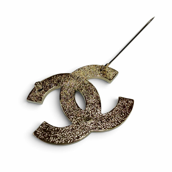 極美品☆CHANEL シャネル B24C ABC396 メタル ココマーク アクセサリー ブローチ ゴールド アイボリー イタリア製 レディース 箱・保袋付