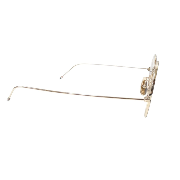 美品□THOM BROWNE トムブラウン TBX915 ボストンフレーム メガネ 眼鏡 アイウェア ゴールド ブラック 50□21-145 度入り 日本製 メンズ