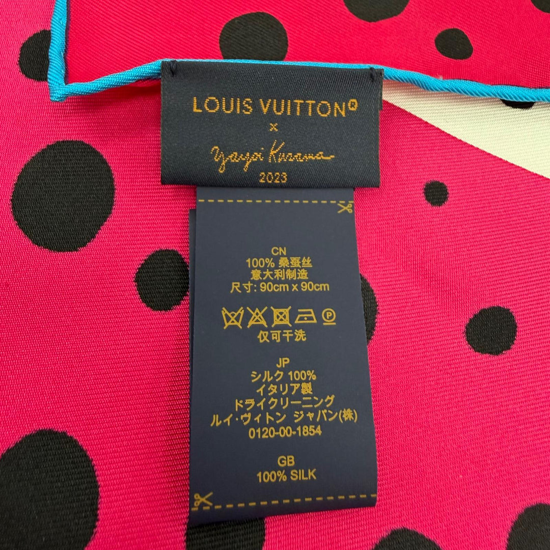 極美品☆LOUIS VUITTON×Yayoi Kusama ルイヴィトン×草間彌生 2023年製 M78394 カレ90 シルク インフィニティ ドット スカーフ 正規品
