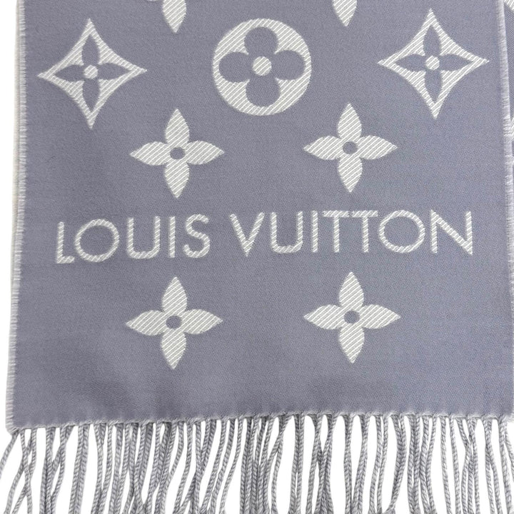 美品★LOUIS VUITTON ルイヴィトン 2025年製 M77727 マフラー LV エセンシャル ウール100％ グリクレール フリンジ 170cm×34cm 正規品