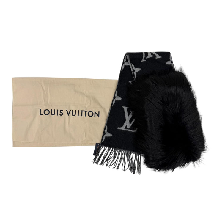 極美品☆LOUIS VUITTON ルイヴィトン 2017年製 M70721 エシャルプ レイキャビック ファー カシミヤ100％ フォックスファー マフラー 正規