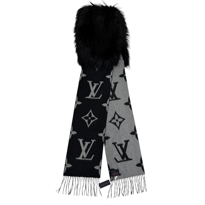 極美品☆LOUIS VUITTON ルイヴィトン 2017年製 M70721 エシャルプ レイキャビック ファー カシミヤ100％ フォックスファー マフラー 正規