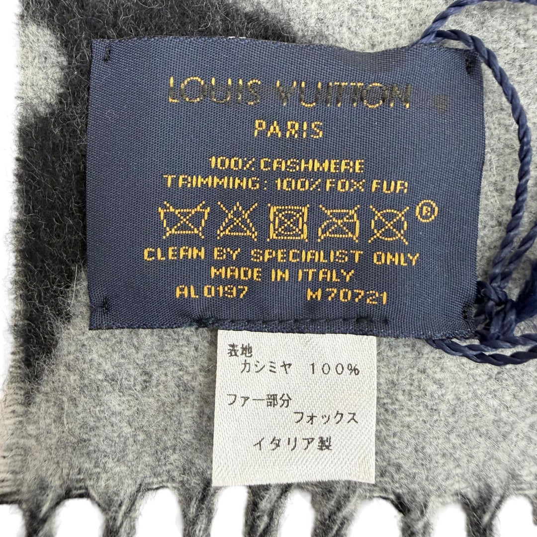 極美品☆LOUIS VUITTON ルイヴィトン 2017年製 M70721 エシャルプ レイキャビック ファー カシミヤ100％ フォックスファー マフラー 正規