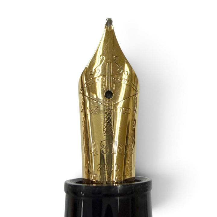 極美品▼MONTBLANC モンブラン ヴィンテージ 作家シリーズ 2000 フリードリッヒシラー 18K Bニブ 15042/18000 ホワイトスター 万年筆