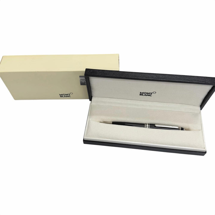 極美品□MONTBLANC モンブラン マイスターシュテュック Pix クラシック プラチナライン ボールペン ブラック シルバー ドイツ製 メンズ