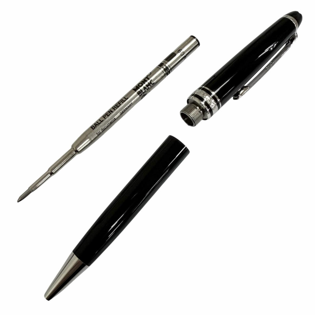 極美品□MONTBLANC モンブラン マイスターシュテュック Pix クラシック プラチナライン ボールペン ブラック シルバー ドイツ製 メンズ