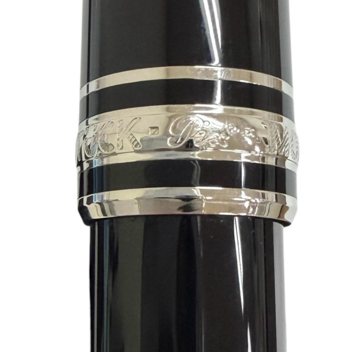 極美品□MONTBLANC モンブラン マイスターシュテュック Pix クラシック プラチナライン ボールペン ブラック シルバー ドイツ製 メンズ